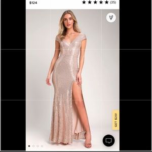 Rose Gold Sequin Maxi Dress